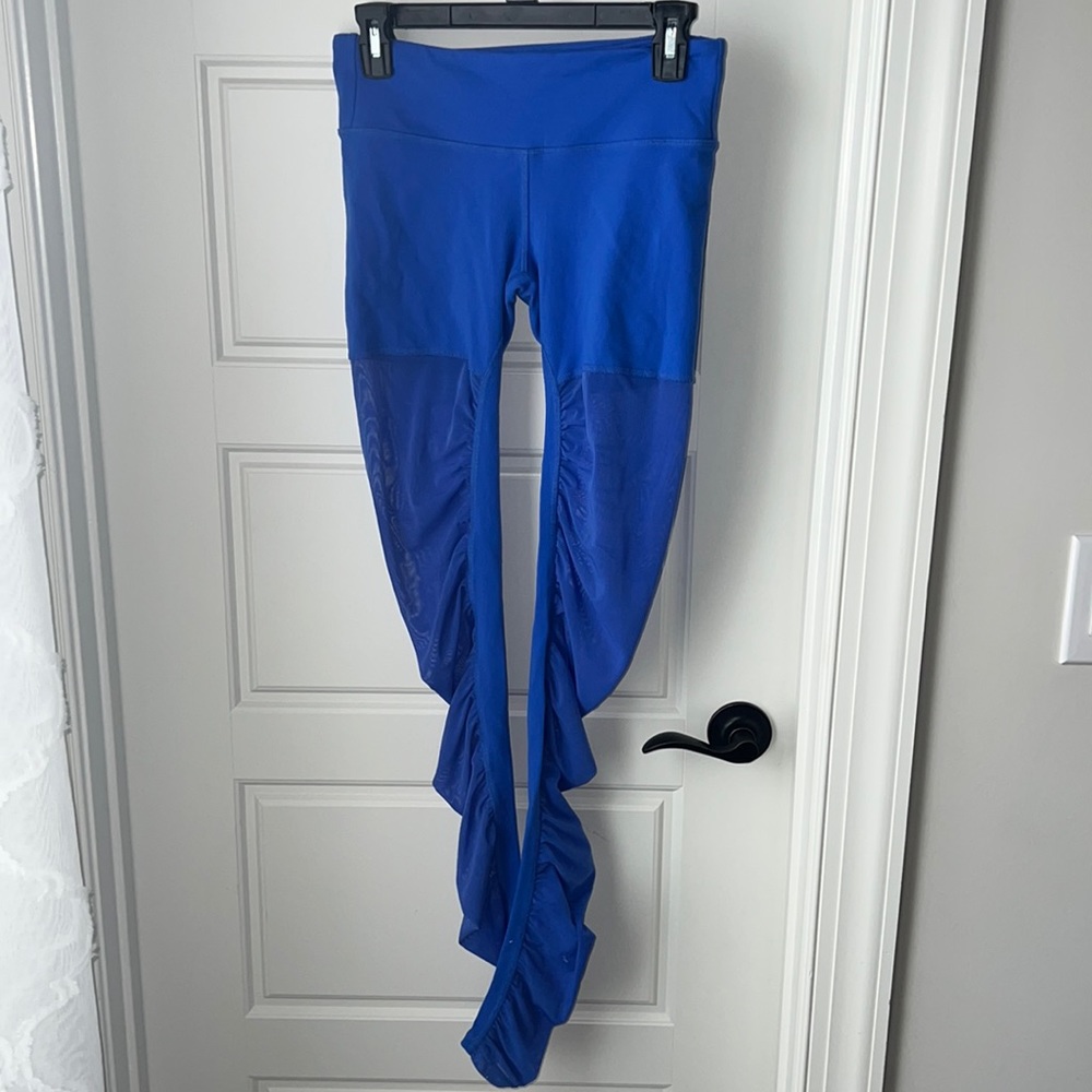 Alo Yoga bright Smurf blue sheer leggings, size Small